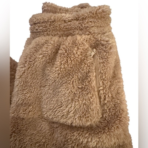 Aerie brown Teddy high waist fluffy fleece jogger pants comfy cozy lounge XS NWT - Picture 5 of 9